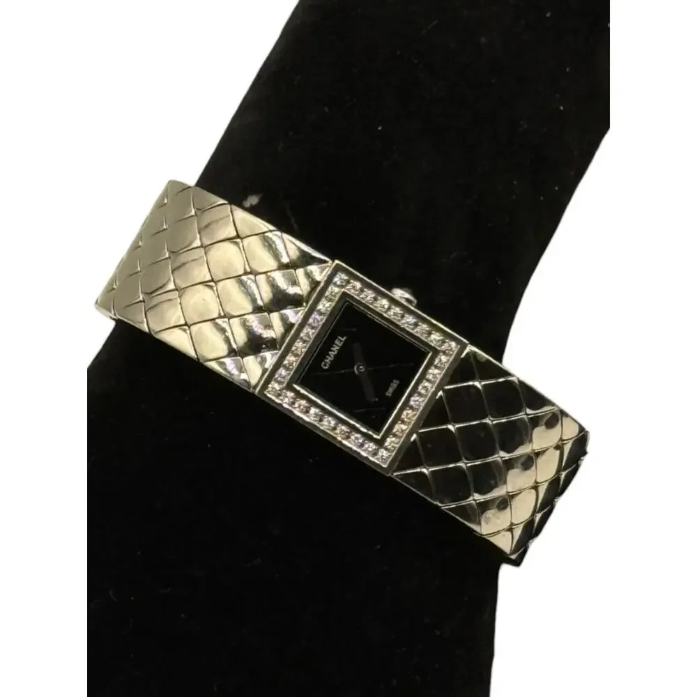 Chanel Matelassé Diamond Bezel Wristwatch